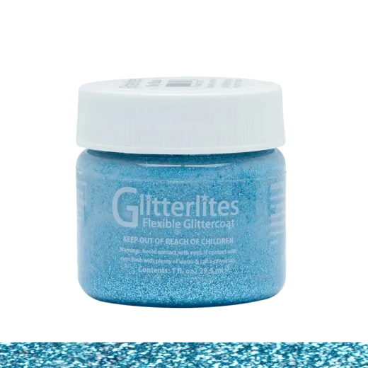 Błękitna akrylowa brokatowa farba do customizacji i rękodzieła. Farby z brokatem do butów, jeansu, ubrań, skór, tkanin. 