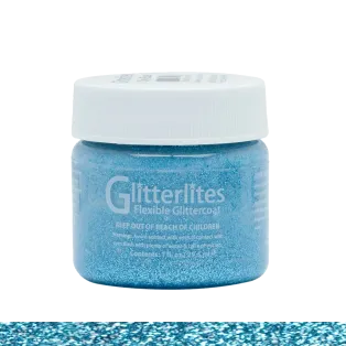 ANGELUS Glitterlites Leather Paint 1oz #226 SKY BLUE / Błękitna brokatowa farba akrylowa do customizacji Jeansu i Sneakersów