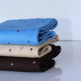 Ecru podkolanówki męskie, wykonane w 100% z egipskiej bawełny