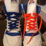 Niebieskie sznurowadła płaskie Lace Lab. Sznurówki do customizacji sneakersów Jordan, Nike, Vans, Adidas
