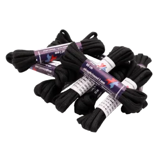 MR Laces Round Waxed 5mm Black - czarne okrągłe sznurowadła woskowane