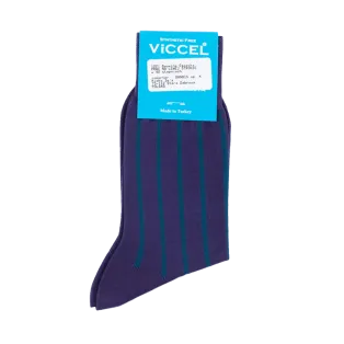 VICCEL / CELCHUK Socks Shadow Stripe Purple / Petrolium - Cienkie skarpety męskie