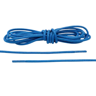 LACE LAB Waxed Shoe Laces 2.5mm French Blue / Niebieskie okrągłe woskowane sznurowadła do butów