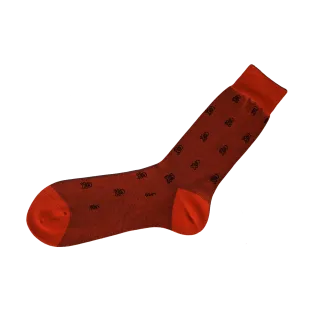 VICCEL / CELCHUK Socks Skull Orange / Black - Luksusowe skarpety