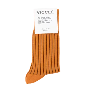 VICCEL / CELCHUK Socks Shadow Stripe Mustard / Brown - Luksusowe skarpety