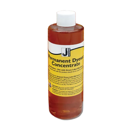 JACQUARD Permanent Dyeset Concentrate to łatwy w użyciu utrwalacz koloru, który możesz stosować do barwnika Jacquard Green Label Silk Colors.