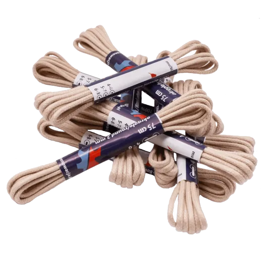 Okrągłe woskowane sznurowadła beżowe