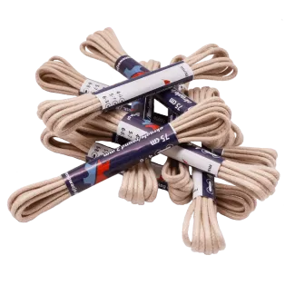 MR Laces Round Waxed 2mm Beige - beżowe okrągłe sznurowadła woskowane