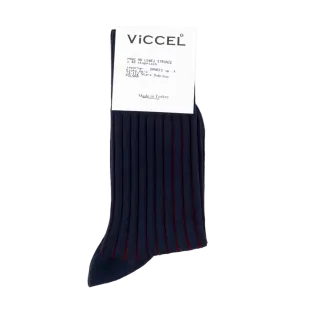 VICCEL / CELCHUK Socks Shadow Dark Navy Blue / Burgundy - Luksusowe skarpety