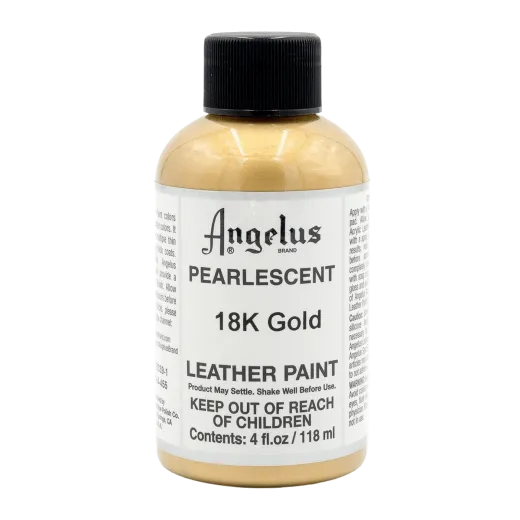 Złote Opalizujące farby perłowe akrylowe do customizacji sneakersów, jeansu i tkanin Angelus Pearlscent Acrylic Leather Paint.