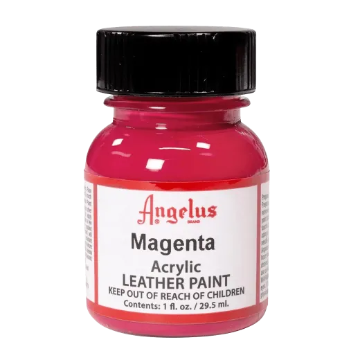 Madżenta farba Angelus do customizacji sneakersów i jeansu. Madzenta farby akrylowe do skór licowych i tkanin. Stosowane do butów, katan, toreb