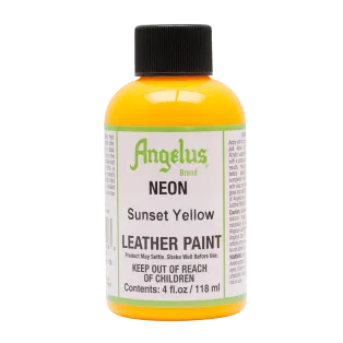 ANGELUS Acrylic Leather Paint Neon 4oz #128 SUNSET YELLOW / POMARAŃCZOWOŻÓŁTA neonowa farba akrylowa UV do malowania Sneakersów i Jeansu