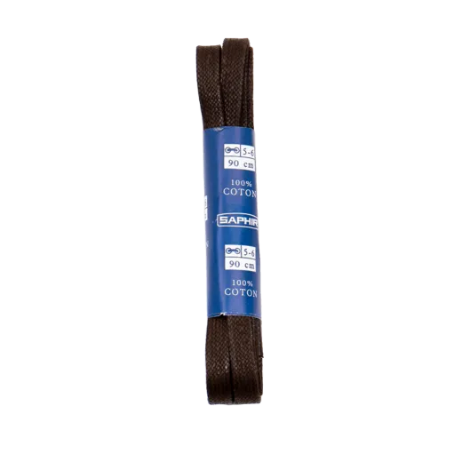 Ciemnobrązowe płaskie sznurowadła do eleganckich butów. Sznurówki, sznury, Sznurófki. Sznuruwki. Ciemnobrązowe sznurówki saphir. Ciemnobrązowe sznurowadła saphir