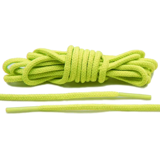 Okrągłe limonkowe sznurowadła  o  średnicy 3mm, idealne do butów Nike Roshe czy Jordan Futures.