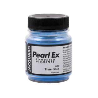 JACQUARD Pearl EX Powdered Metallic Pigments 0.5oz #687 TRUE BLUE / Niebieskie metaliczne i perłowe pigmenty w proszku do rękodzieła