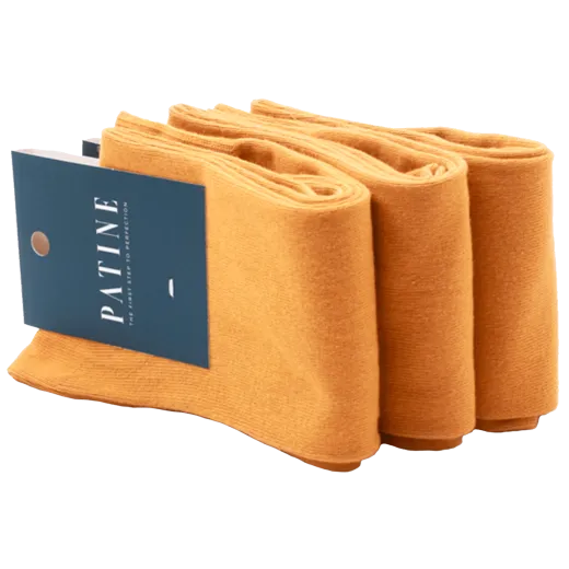 miodowe skarpety męskie gładkie bawełniane idealne do butów eleganckich 