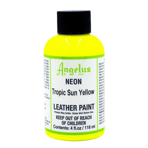 Żółta neonowa farba do customizacji sneakersów i jeansu Angelus Neon Acrylic Leather Paint 1oz. Farby UV do malowania butów.