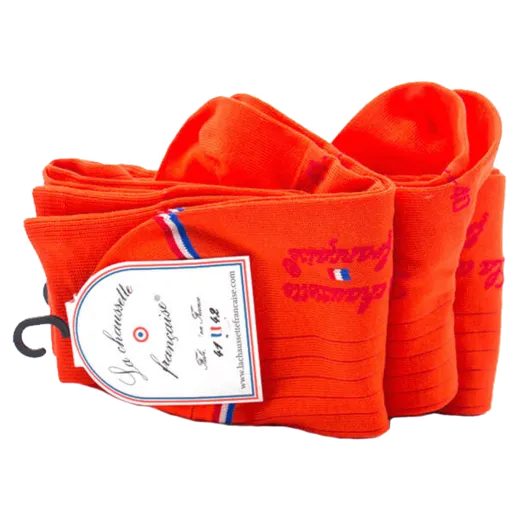 LCF Men Knee Socks BASTILLE Orange / Luksusowe podkolanówki