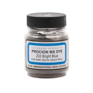 JACQUARD Procion MX Dye 0.66oz #1232 BRIGHT BLUE / Jasnoniebieski barwnik do tkanin z naturalnych włókien roślinnych (celulozowych)