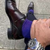 eleganckie podkolanówki z bawełny egipskiej viccel knee socks pin dots royal blue red