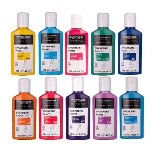Farby akrylowe do customizacji sneakersów. Farba na bazie wody do personalizacji kicksów. Tarrago Sneakers Paint. Custom, malowanie butów. Farba do butów. Farby do butów. Farby do jeansu. Farba do jeansu