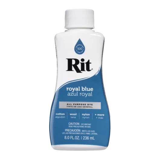 uniwersalny NIEBIESKI barwnik do tkanin i innych powierzchni w formie płynnej RIT DYE ROYAL BLUE