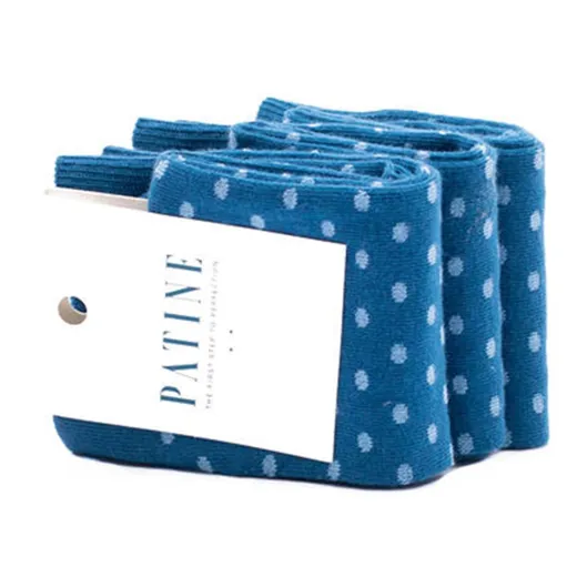 PATINE Socks PAKO02-2213 / Niebieskie skarpetki w błękitne grochy