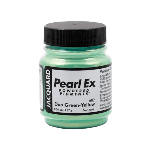 JACQUARD Pearl EX Powdered Metallic Pigments 0.5oz #682 DUO GREEN-YELLOW / Zielonożółte metaliczne i perłowe pigmenty w proszku do rękodzieła