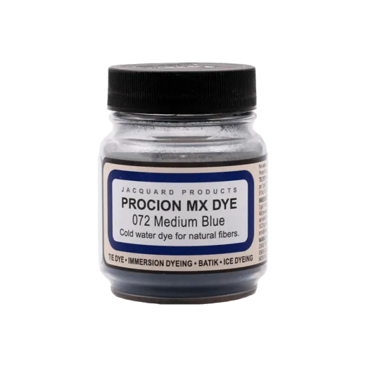 JACQUARD Procion MX Dye 0.66oz #1072 MEDIUM BLUE / Niebieski barwnik do tkanin z naturalnych włókien roślinnych (celulozowych)