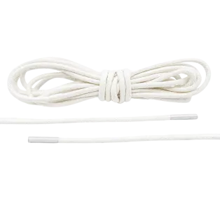 LACE LAB Waxed Shoe Laces 2.5mm White / Białe okrągłe woskowane sznurowadła do butów