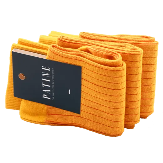 żółte z pomarańczowymi wydzieleniami skarpety męskie