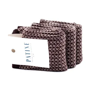 PATINE Socks PAPE01-2332 / Brązowe skarpetki męskie w beżowe krzyżyki