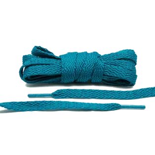 LACE LAB Flat Shoe Laces 8mm Teal / Zielone płaskie sznurowadła do butów
