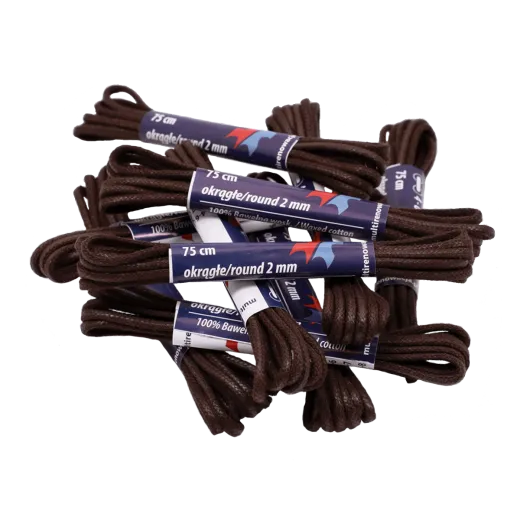 Okrągłe woskowane sznurowadła ciemnobrązowe