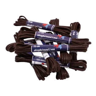 MR Laces Round Waxed 2mm Dark Brown - ciemnobrązowe okrągłe sznurowadła woskowane