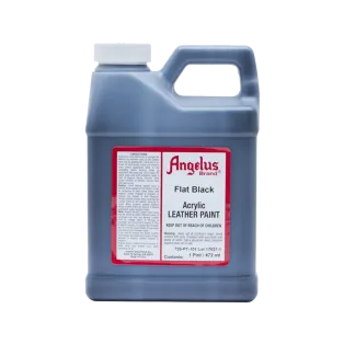 ANGELUS Acrylic Leather Paint 1-Pint FLAT BLACK / CZARNA matowa farba akrylowa do malowania Sneakersów i Jeansu