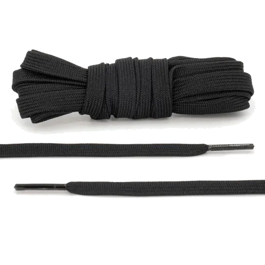 płaskie czarne sznurowadła Lace Lab. Sznurówki do customizacji sneakersów Jordan, Nike, Air Jordan 1, Retro High, Obsidain, dunk
