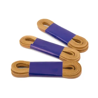 SAPHIR BDC Laces Leather 3mm Natural Brown - naturalne brązowe płaskie sznurowadła skórzane, rzemyki