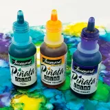 Tusze Jacquard Pinata Alcohol Inks  można stosować do gumowych stempli, sztuki piękne, malarstwo na tkaninach, scrapbooking. Doskonale nadają się również do kaligrafii, zdobień, grafiki oraz malarstwa aerografem.