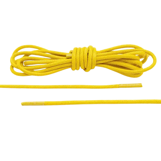 Żółte woskowane okrągłe sznurowadła luksusowe. Sznurówki do customizacji sneakersów - Jordan, Nike, Bred 1, Adidas.