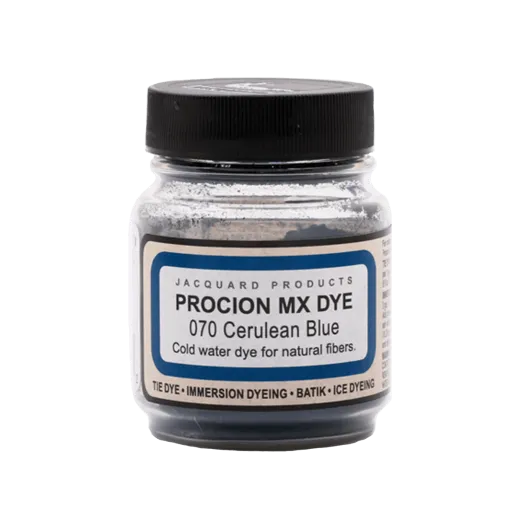 JACQUARD Procion MX Dye 0.66oz #1070 CERULEAN BLUE / Błękitny barwnik do tkanin z naturalnych włókien roślinnych (celulozowych)