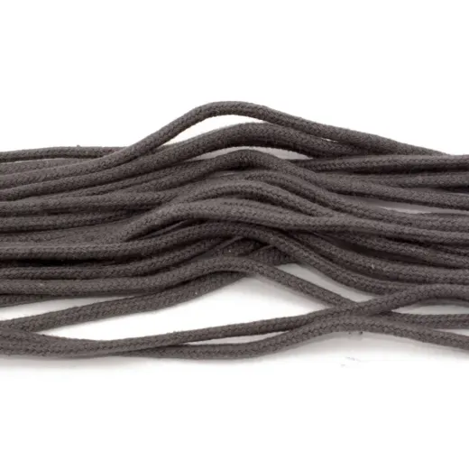 Okrągłe ciemno szare sznurowadła