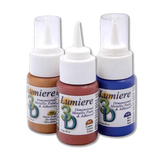 Metaliczne i perłowe farby trójwymiarowe akrylowe 3d do customizacji tkanin, jeansu, skór, drewna, ubrań.