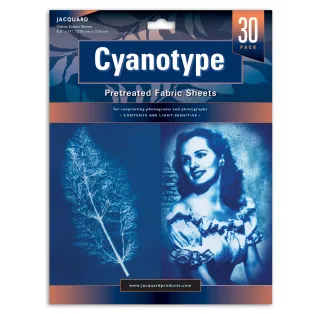 JACQUARD Cyanotype SHEETS / Zestaw 30 tkanin cyjanotypowych