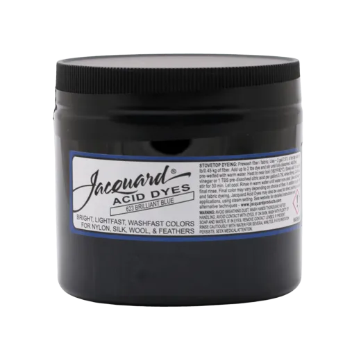 JACQUARD Acid Dye 8oz #623 BRILLIANT BLUE / BŁYSZCZĄCY NIEBIESKI barwnik kwasowy do wełny, jedwabiu i piór