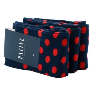 PATINE Socks PAKOC03 Navy Blue / Red - Skarpety klasyczne