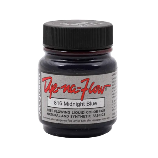 JACQUARD Dye-Na-Flow Paint 2.25oz #816 MIDNIGHT BLUE / CIEMNONIEBIESKA płynna farba akrylowa do tkanin