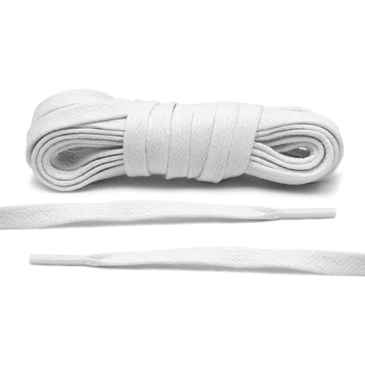 Białe woskowane sznurowadła luksusowe. Sznurówki do customizacji sneakersów - Jordan, Nike, Bred 1, Adidas.