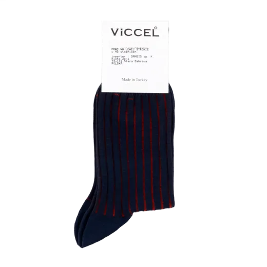 Eleganckie skarpety, garniturowe skarpety męskie Viccel Shadow granatowo tabakowe. Skarpetki z wydzieleniami idealne na prezent. Do garnituru, do jeansu, do chinosów