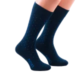 granatowe w niebieskie kropki skarpety męskie bawełniane idealne do butów eleganckich 